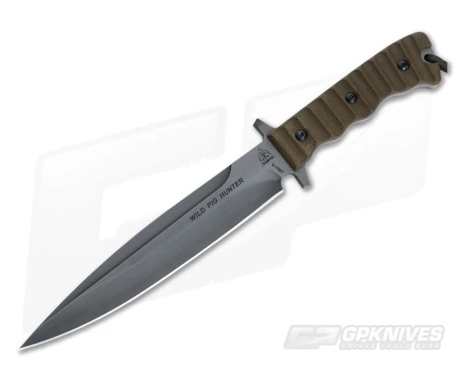 TOPS Knives Wild Pig Hunter Green Canvas Micarta 1 TOPS Knives Wild Pig Hunter Green Canvas Micarta